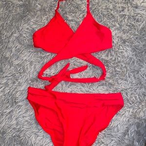 Cute Red Strap Bikini